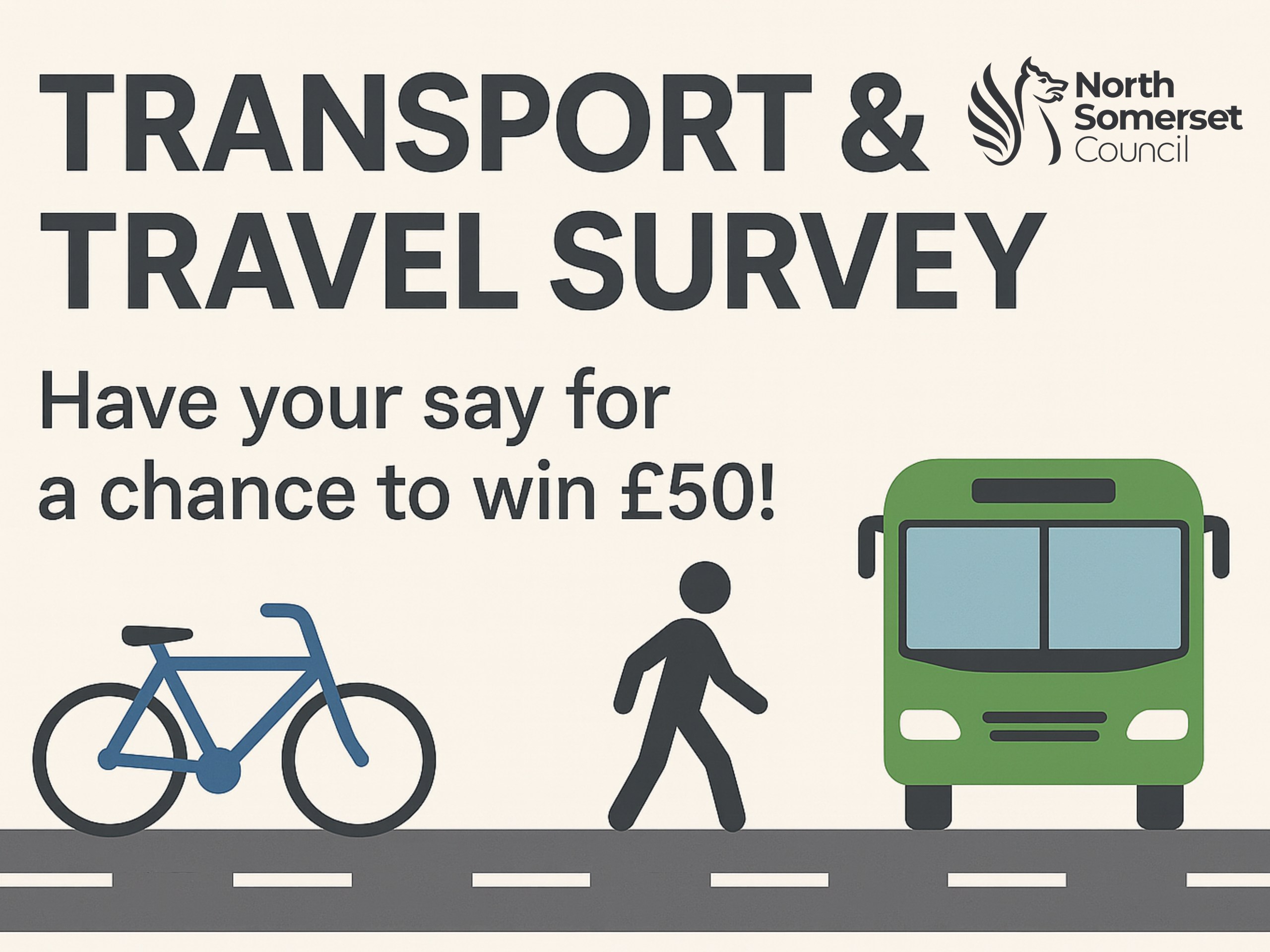 Chance to win £50 in the 2025 North Somerset Transport and Travel Survey