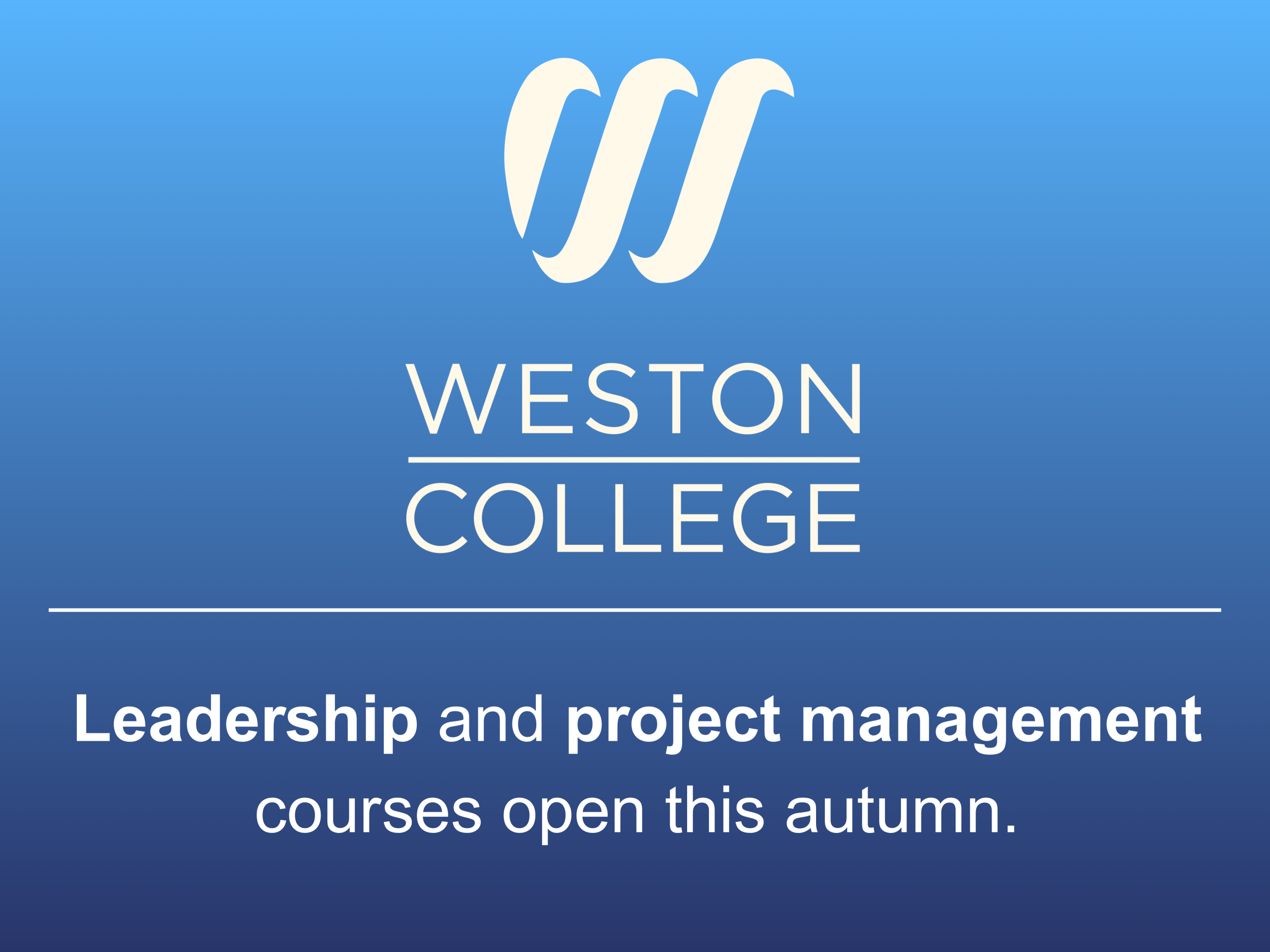 New adult training opportunities in leadership and project management